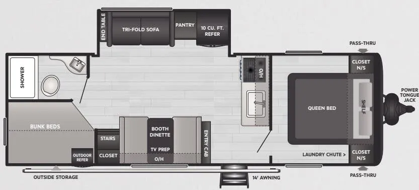 Keystone Hideout 25BHS floor plan