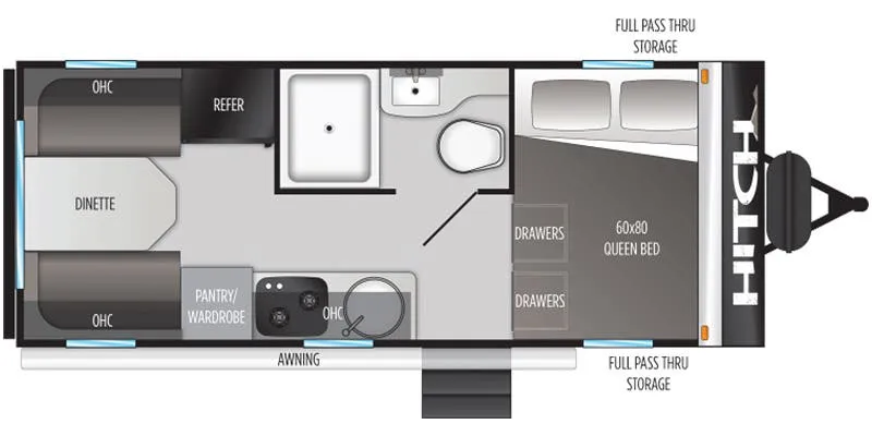 2021 Cruiser RV Hitch 16RD - Floor plan