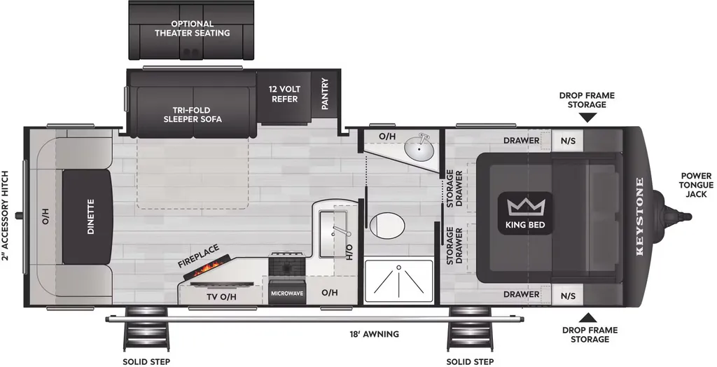 2026 Keystone Cougar Half-Ton 25RDS floor plan