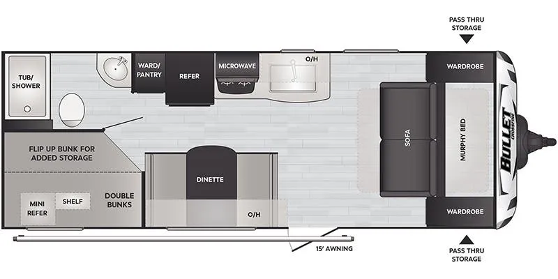 2021 Keystone Bullet Crossfire 2200BH floor plan