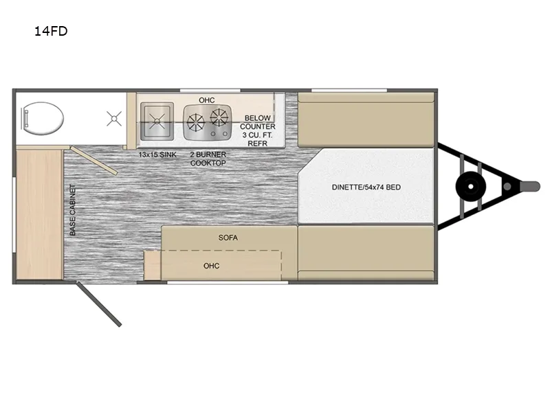 2024 Travel Lite Rove Lite 14FD - Floor plan