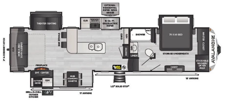 Keystone Avalanche 338GK floor plan