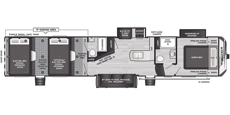 Keystone Raptor Carbon 398 floor plan