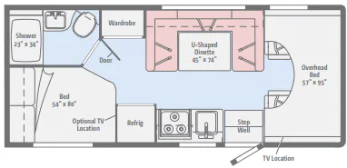 Winnebago Minnie Winnie 22R floor plan
