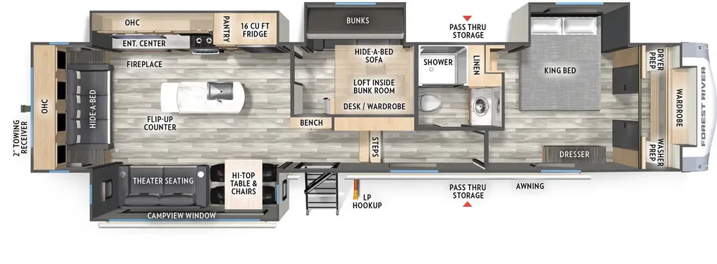2026 Forest River Wildcat 36MB floor plan