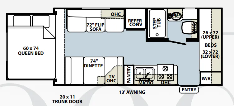Forest River Rockwood Roo 21RS floor plan