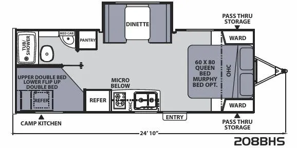 Coachmen Apex Nano 208BHS floor plan