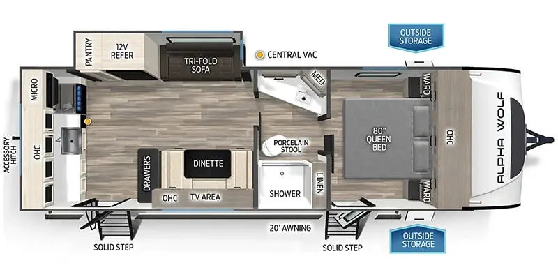2025 Forest River Cherokee Alpha Wolf 23LDE - Floor plan