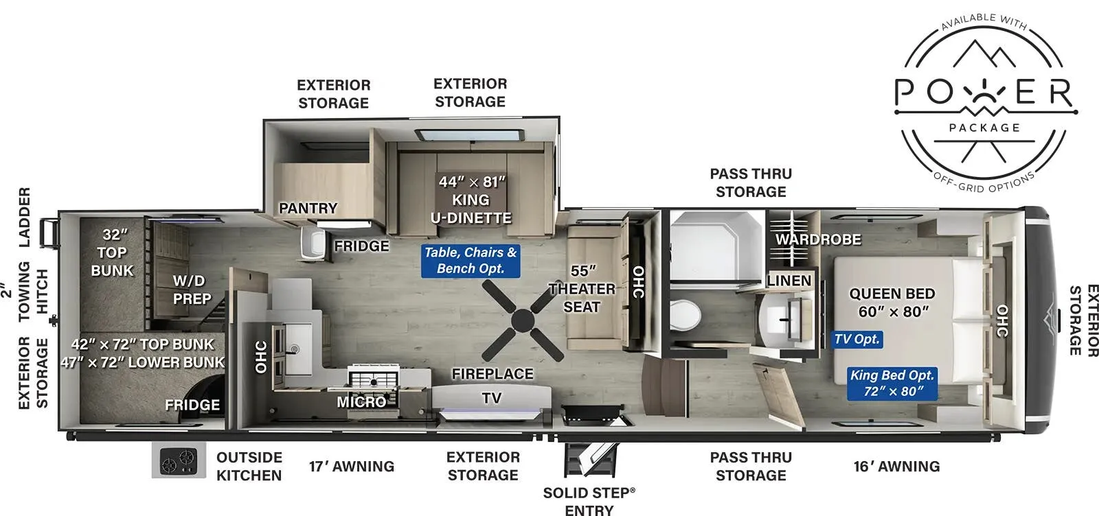 Forest River Flagstaff Classic F374DBH floor plan