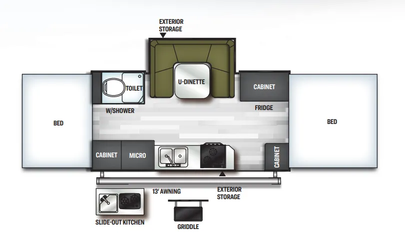2021 Forest River Flagstaff High Wall HW27KS - Floor plan