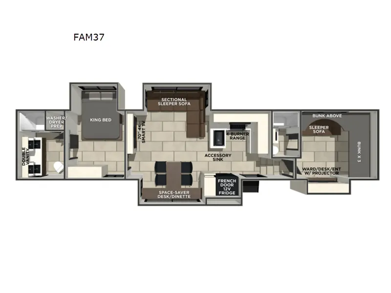 2026 Prime Time Crusader FAM37 - Floor plan