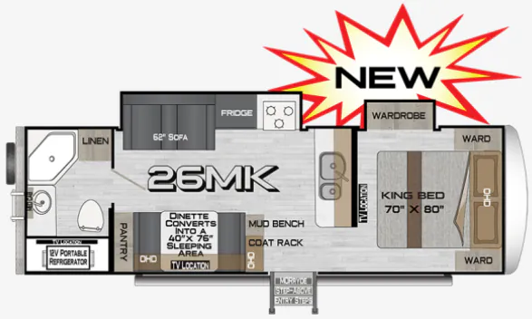 Northwood Arctic Fox NXT 26MK floor plan
