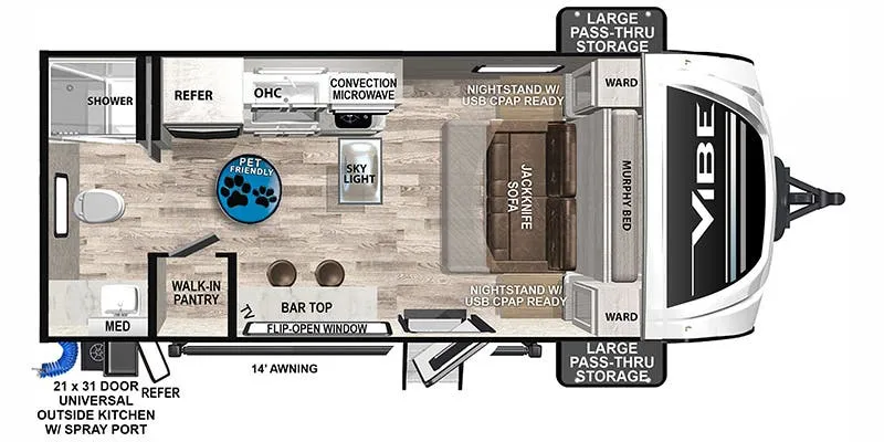 2024 Forest River Vibe 19RB - Floor plan