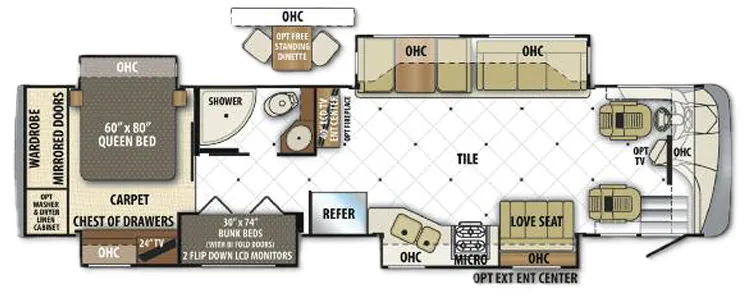 Forest River Berkshire 390 BH floor plan