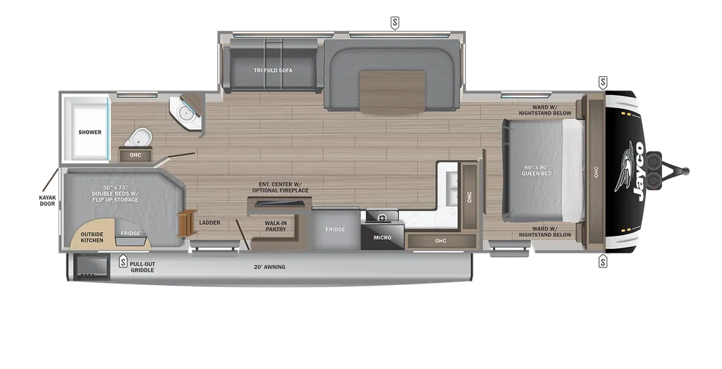 2025 Jayco Jay Feather 27BH floor plan