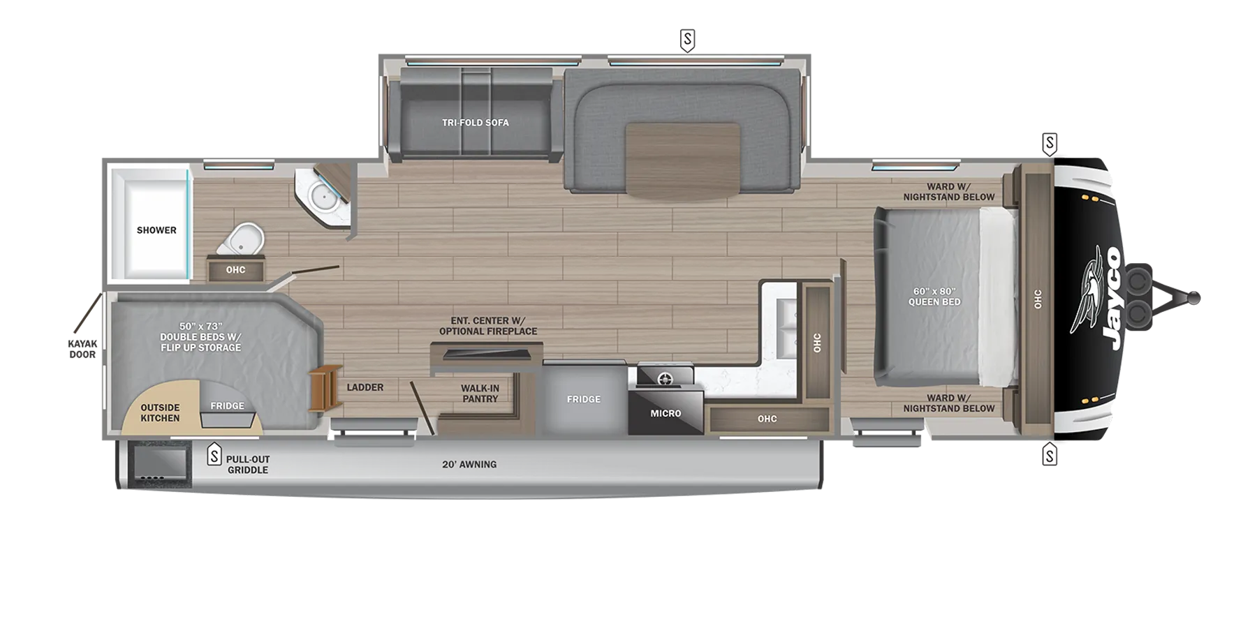 2025 Jayco Jay Feather 27BH - Floor plan