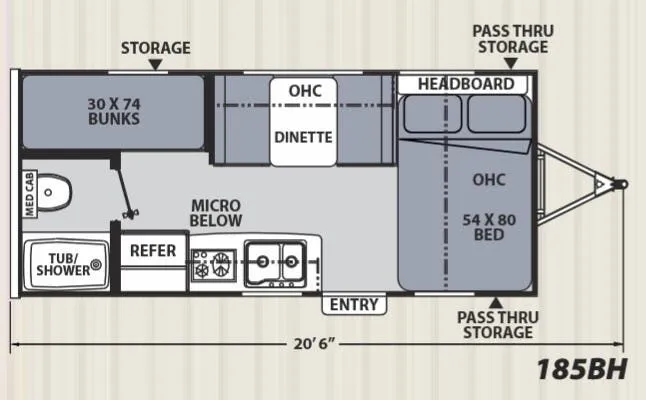 Coachmen Apex Nano 185BH floor plan