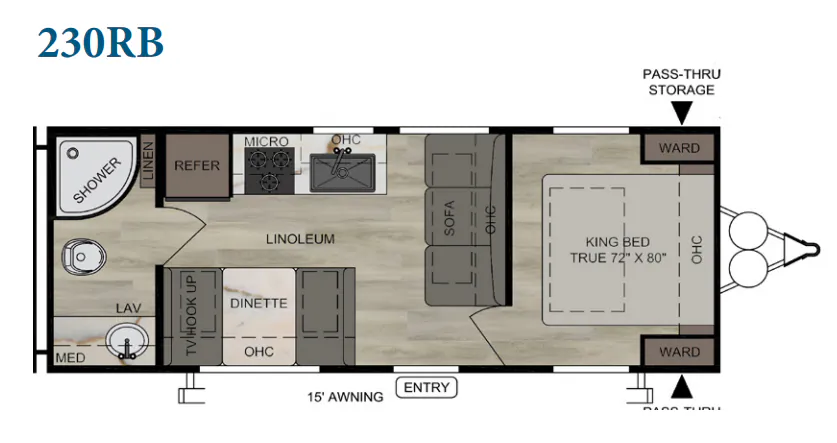 East to West Della Terra 230RB floor plan