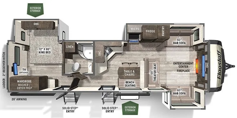 Forest River Flagstaff Classic Super Lite 832FLSB floor plan