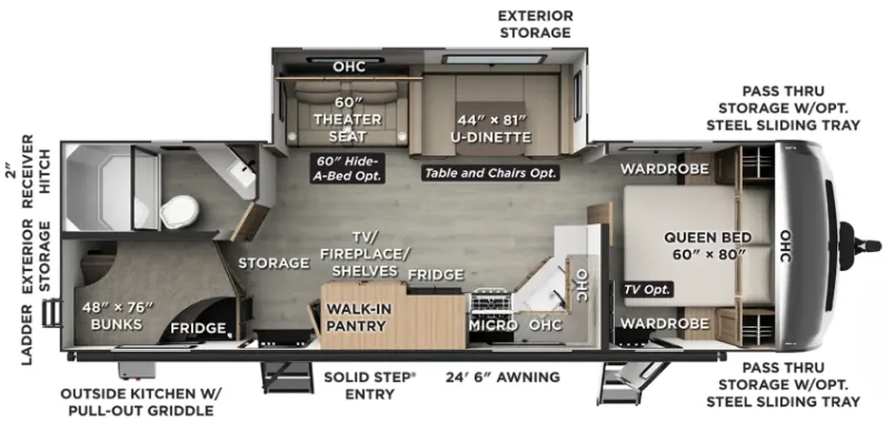 Forest River Flagstaff Super Lite 27DBH floor plan