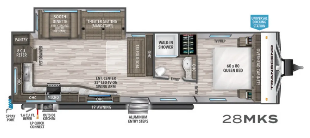 Grand Design Transcend 28MKS floor plan