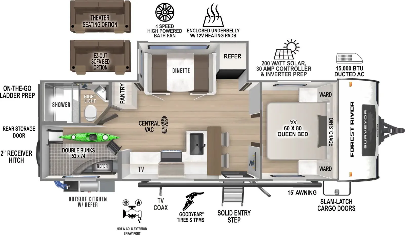 2026 Forest River Surveyor Legend 260BHLE - Floor plan