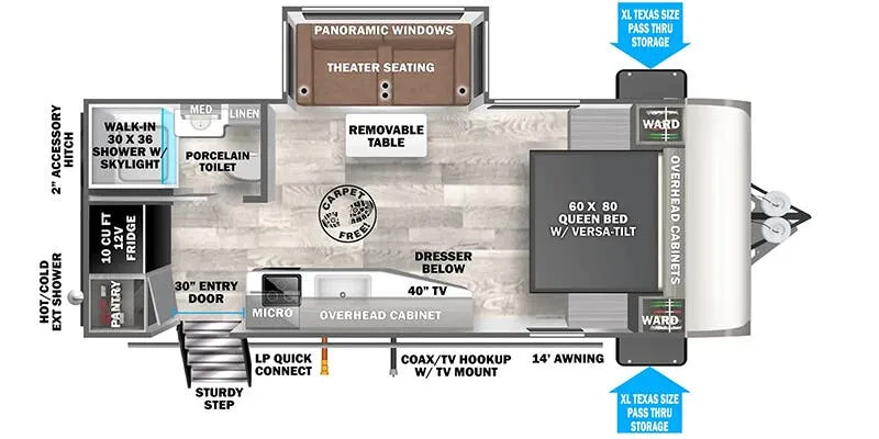 2025 Forest River Wildwood Heritage Glen Hyper-Lyte 19RBHL - Floor plan