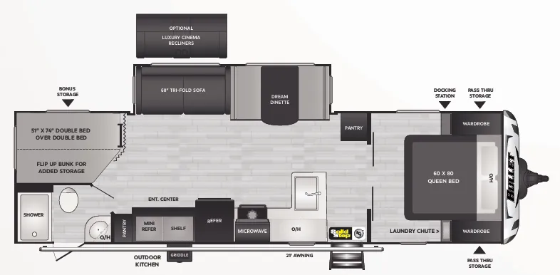 Keystone Bullet Premium 290BHSWE floor plan