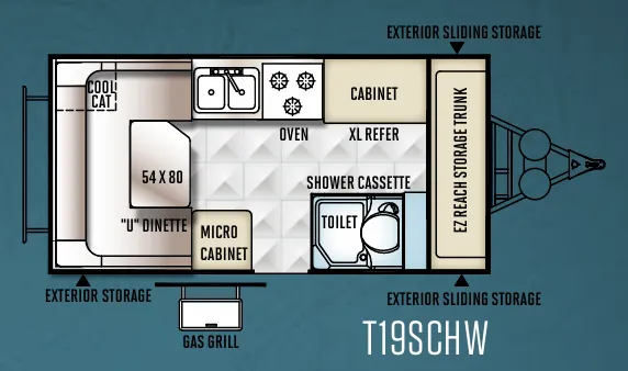 Forest River Flagstaff Hard Side T19SCHW floor plan