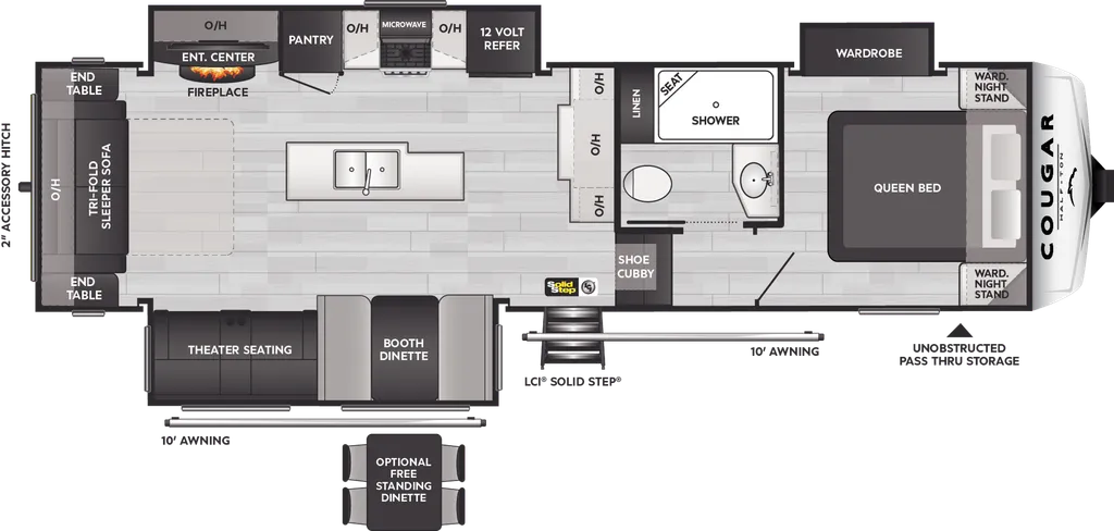 2024 Keystone RV Cougar Half-Ton 29RLI floor plan