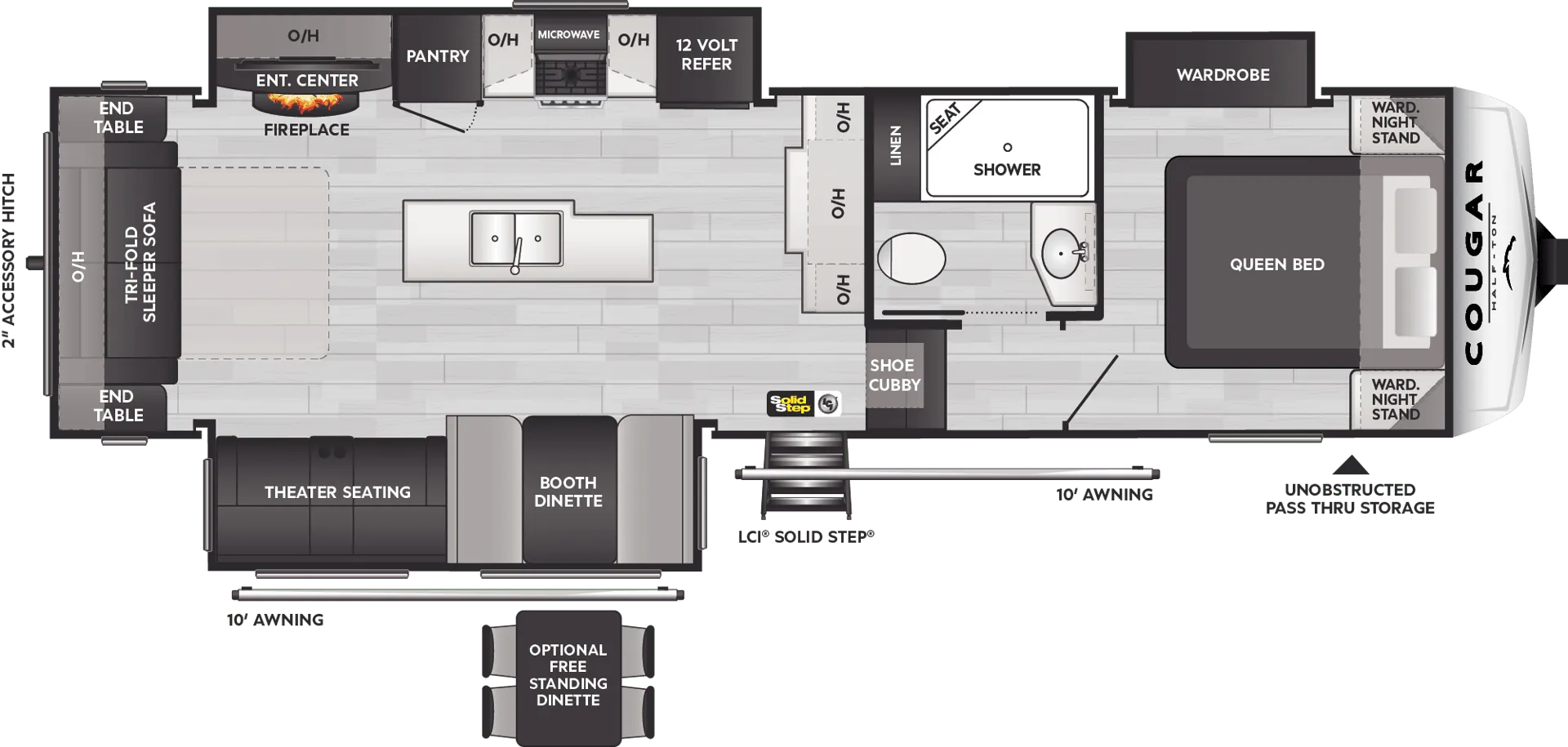 Keystone Cougar Half-Ton 29RLI floor plan