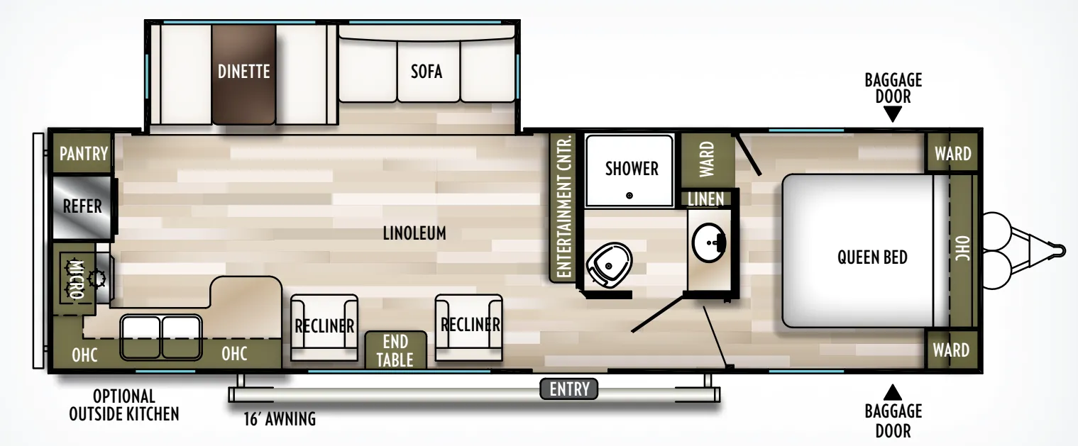 Forest River Wildwood 27RKS floor plan