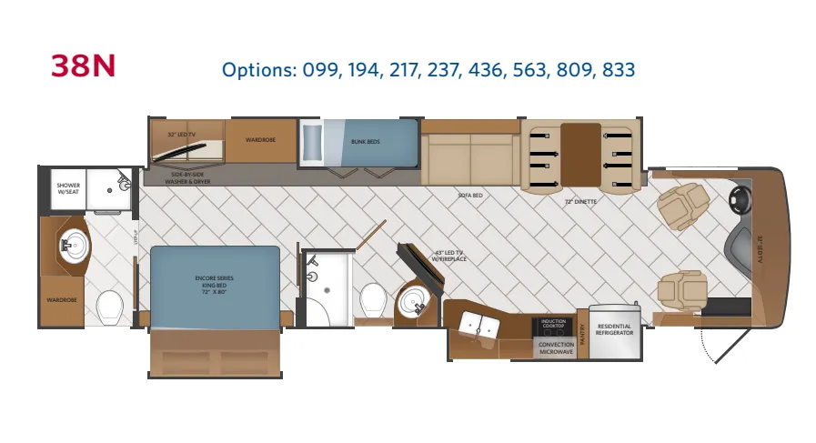 Fleetwood Pace Arrow LXE 38N floor plan