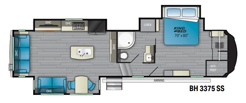 Heartland Bighorn 3375SS floor plan