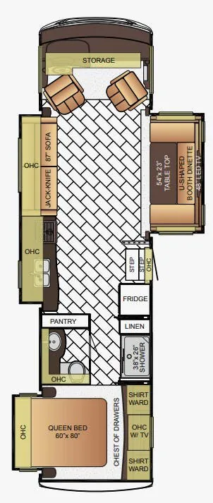Newmar Bay Star 3402 floor plan