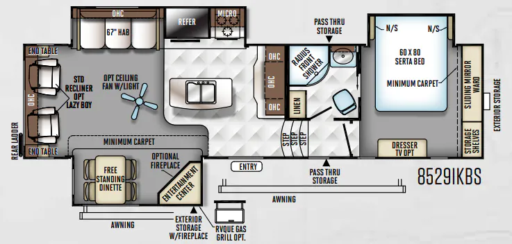 Forest River Flagstaff Classic Super Lite 8529IKBS floor plan