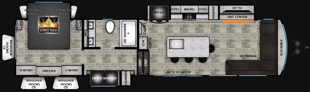 2025 CrossRoads Redwood Regency 3951BAM floor plan