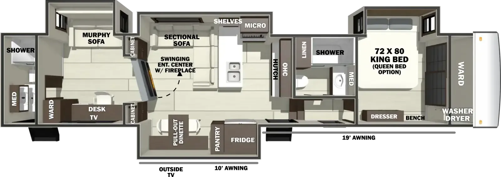 Forest River RiverStone 44DBL floor plan