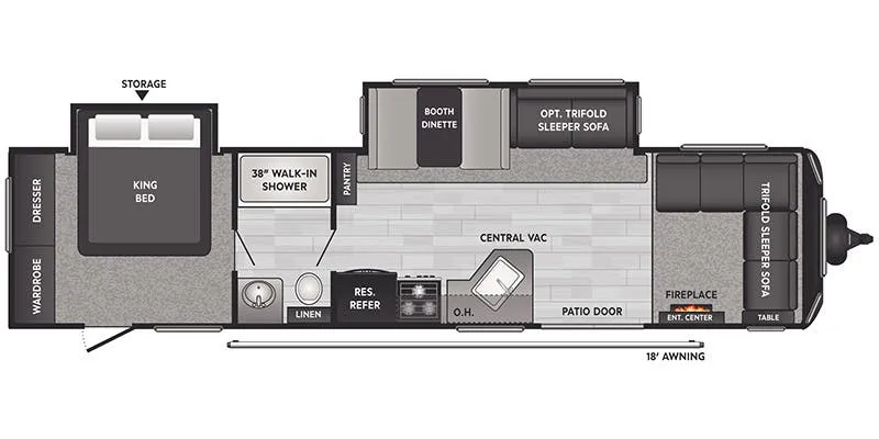 Keystone Hideout East 38FDDS floor plan