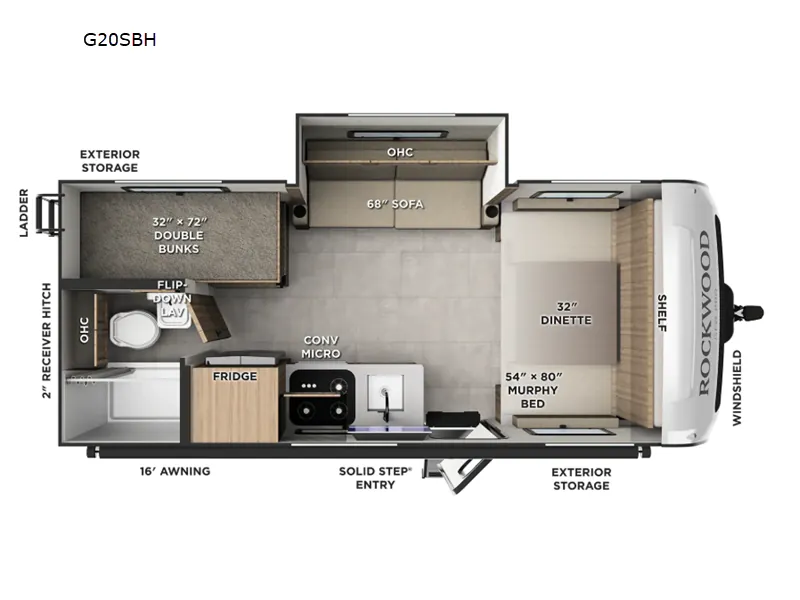 2027 Forest River Rockwood GEO Pro G20SBH - Floor plan