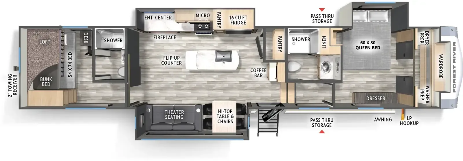 2026 Forest River Cardinal 34CRIB - Floor plan