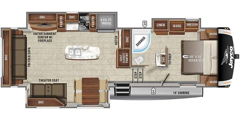 2021 Jayco Eagle HT 30.5CKTS floor plan