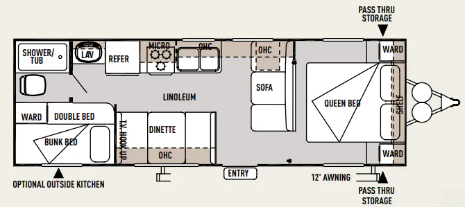 Forest River Wildwood X-Lite 261BHXL floor plan