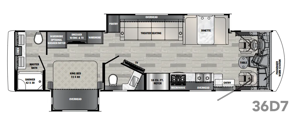 Forest River Georgetown 7 Series GT7 7 SERIES GT7 36D7 floor plan