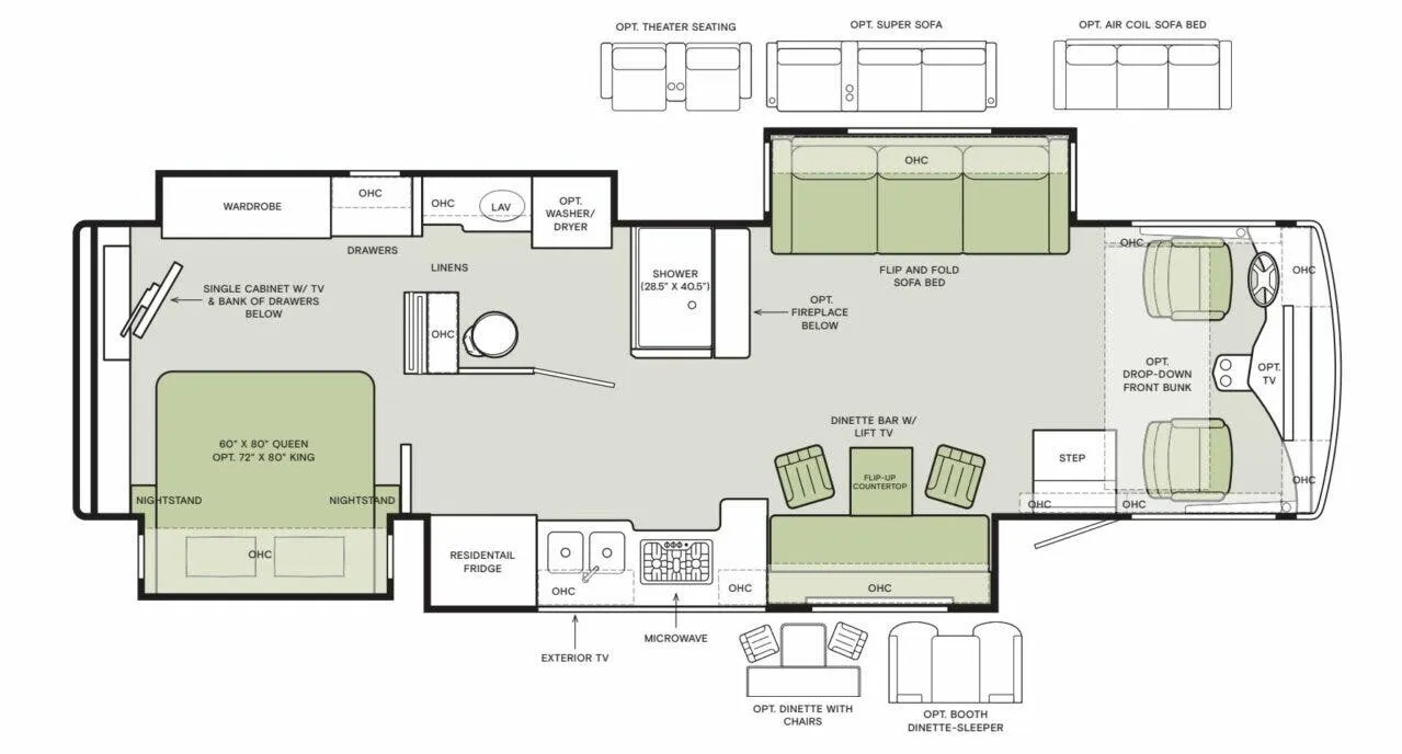 Tiffin Open Road Allegro 34 PA floor plan