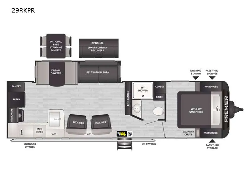 2021 Keystone Premier Ultra Lite 29RKPR - Floor plan