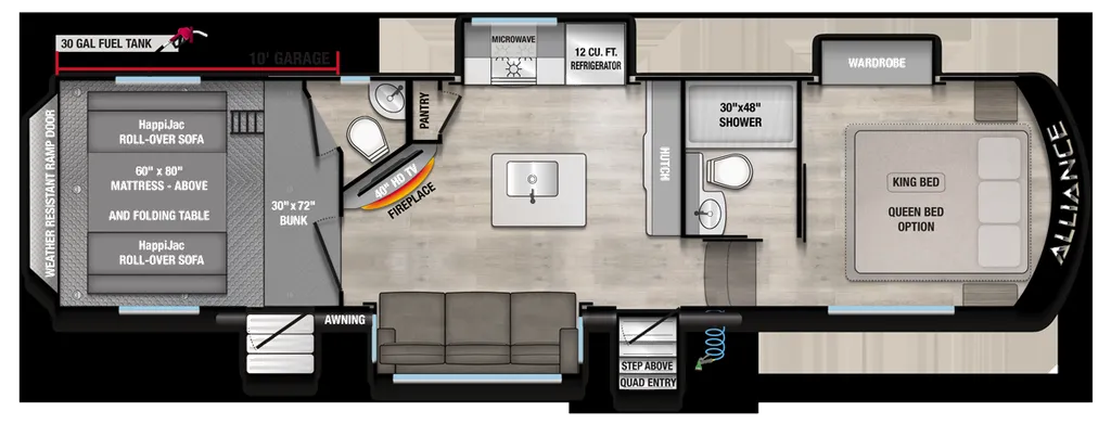 2026 Alliance RV Valor 32A10 floor plan