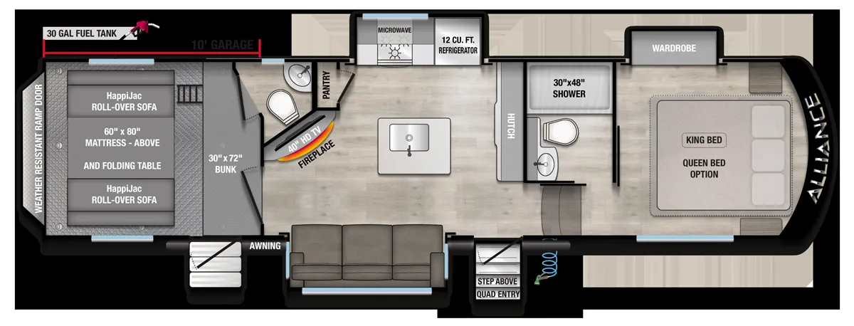 2026 Alliance RV Valor 32A10 - Floor plan