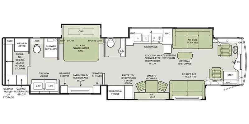 2026 Tiffin Zephyr 45 PZ - Floor plan