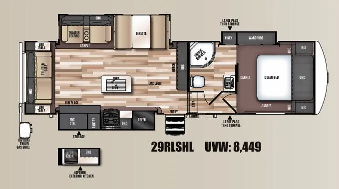 Forest River Wildwood Heritage Glen Hyper-Lyte 29RLSHL floor plan